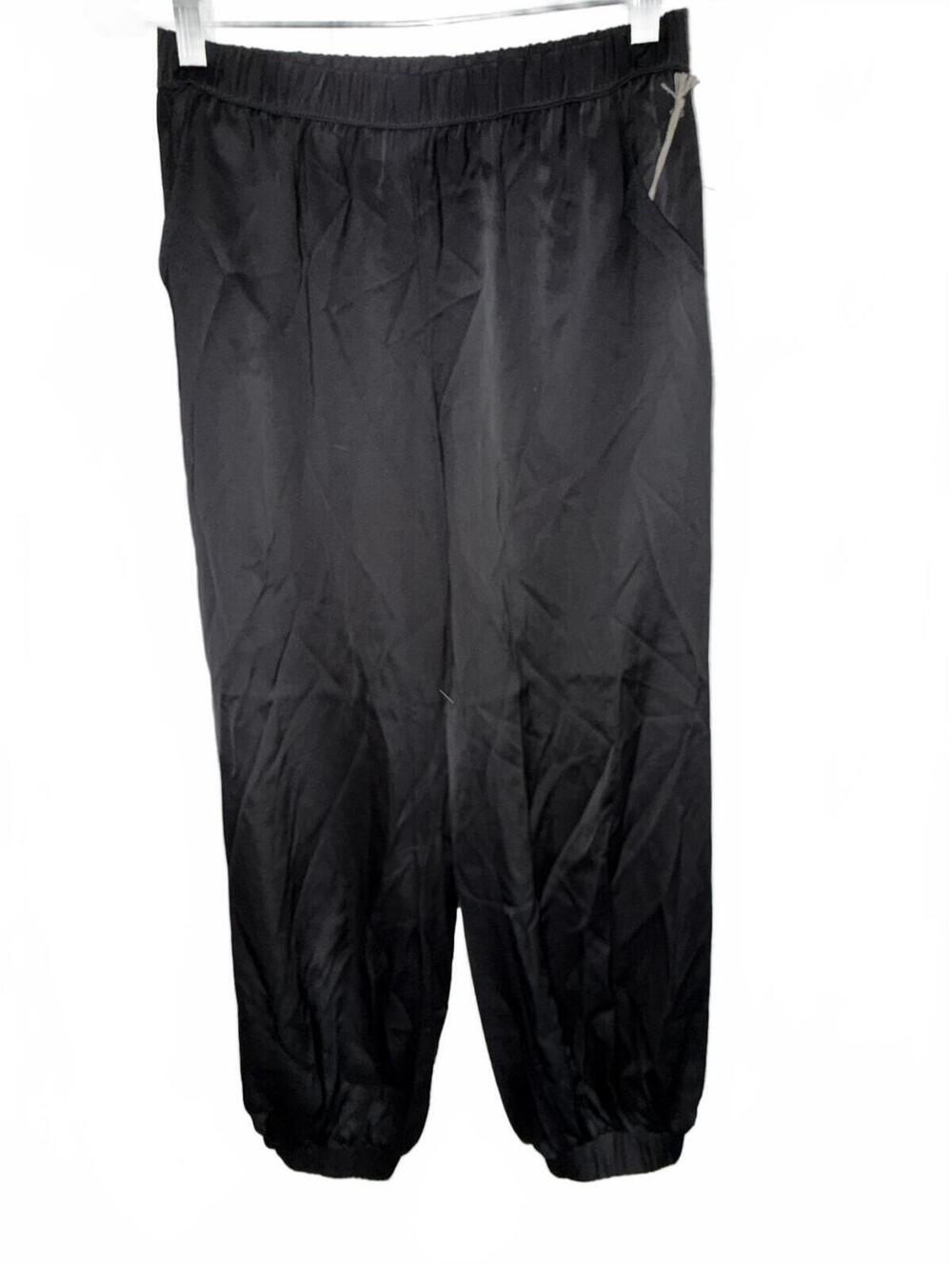 Owillo Girls Black Satin Parachute Pants with Pockets – Size L, NWT